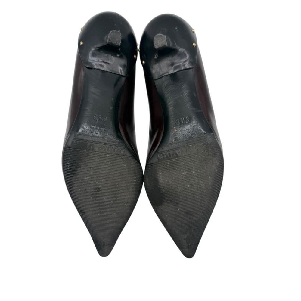 Gucci Burgundy Leather Pointed-Toe Kitten Heel Pumps – Size 36.5 - Picture 11 of 13